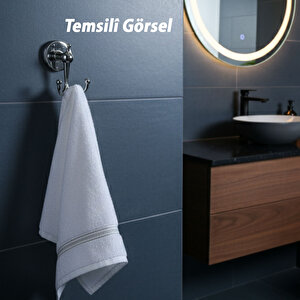 İkili Askılık Vidalı Paslanmaz Metal Duvar Askısı Banyo Wc Mutfak İçin Dayanıklı Krom Gümüş