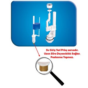 Çift Basmalı Rezervuar İç Takımı  İç Düzenek Otomatik Su Dolum Basma Alafranga Tuvalet Klozet Sifon