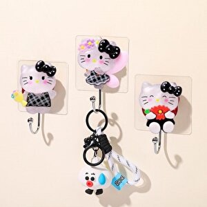 Hello Kitty Çelik Askılık, Yapışkanlı Ve Fosforlu, 8x4