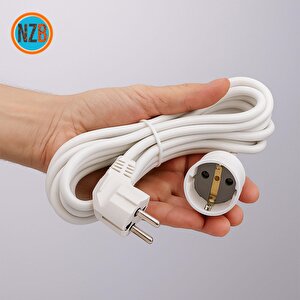 Uzatma Kablosu Seyyar 3 Metre Dişi-erkek Fişli F19c Kalın Priz Prizli Sanayi Bahçe Elektrik Kablosu