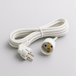 Uzatma Kablosu Seyyar 3 Metre Dişi-erkek Fişli F19c Kalın Priz Prizli Sanayi Bahçe Elektrik Kablosu