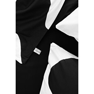 Cozy Home mono Tek Kişilik Lastikli Çarşaflı Nevresim Takımı Flow Siyah