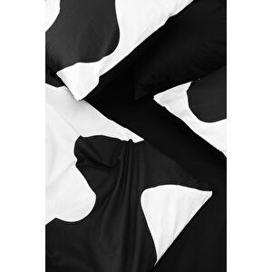 Cozy Home mono Tek Kişilik Lastikli Çarşaflı Nevresim Takımı Flow Siyah