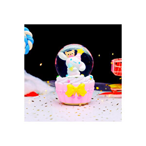 Cinnamoroll Orta Boy Kar Küresi Işıklı, Müzikli, Pembe, 12x8