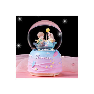 Aşıklar Orta Boy Kar Küresi Işıklı, Müzikli, 12x8