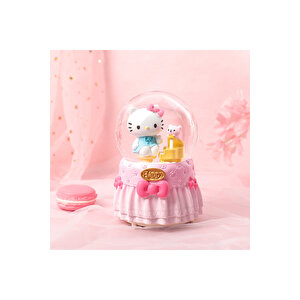 Hello Kitty Orta Boy Kar Küresi Işıklı, Müzikli, Pembe, 12x8