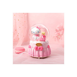 Hello Kitty Orta Boy Kar Küresi Işıklı, Müzikli, Pembe, 12x8