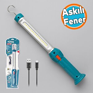 Şarjlı Askılı Mıknatıslı Led Lamba Çalışma Işığı 300 Lümen 3.5w Usb Şarjlı Lion Pil
