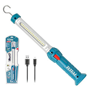 Şarjlı Askılı Mıknatıslı Led Lamba Çalışma Işığı 300 Lümen 3.5w Usb Şarjlı Lion Pil