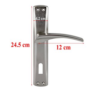 Oda Aynalı Kapı Kolu Nikel İnox Sağa Sola Uygun Ön Arka Oda Kapısı 1 Takım