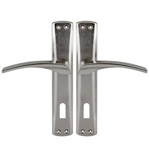 Oda Aynalı Kapı Kolu Nikel İnox Sağa Sola Uygun Ön Arka Oda Kapısı 1 Takım