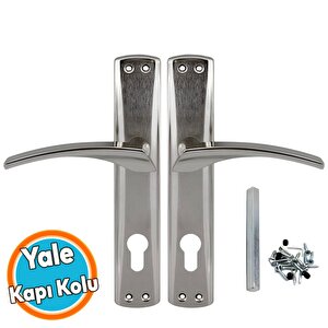 Kapı Kolu Nikel İnox Dış Kapı Kolu Yale Aynalı Sağa Sola Uygun Ön Arka Dış Kapısı 1 Takım