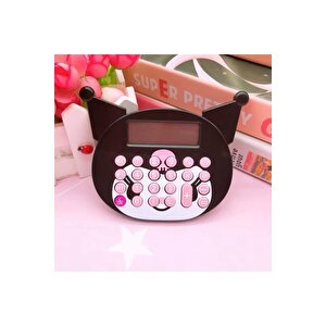 Kuromi Mini Hesap Makinesi, Siyah, 10x8