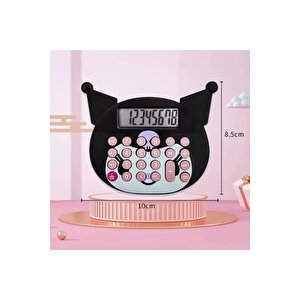 Kuromi Mini Hesap Makinesi, Siyah, 10x8