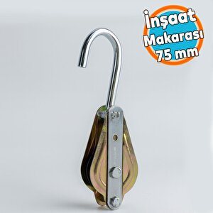 İnşaat Makarası Metal 75 Mm Halat Kasnağı Vinç Taşıyıcı Aparat Dayanıklı Şantiye Tipi Kullanımı
