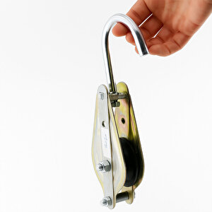 İnşaat Makarası Metal 75 Mm Halat Kasnağı Vinç Taşıyıcı Aparat Dayanıklı Şantiye Tipi Kullanımı