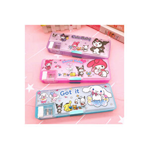 Cinnamoroll Çok Amaçlı Kalemtıraşlı Kalemlik Kutusu, Mavi, 23x8-