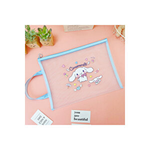 Cinnamoroll Şeffaf Kırtasiye Çantası, Pembe, 34x25