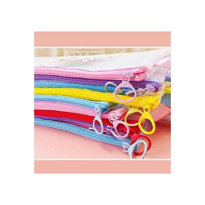 Kuromi Şeffaf Kırtasiye Çantası, Mor, 24x18