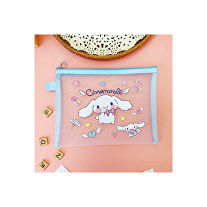 Cinnamoroll Şeffaf Kırtasiye Çantası, Mavi, 24x18