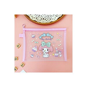 Melody Şeffaf Kırtasiye Çantası, Pembe, 24x18