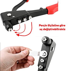 Perçin Tabancası Profesyonel Ergonomik Saplı Dayanıklı Metal Gövde 24 Cm El Aleti