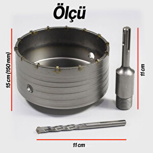 Elmas Beton Delme Pançı 150mm Profesyonel Krom Alaşım Endüstriyel Profesyonel Matkap Ucu