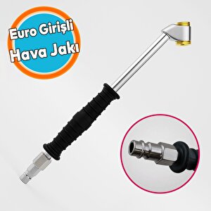 Hava Basma Jakı Siyah Euro Girişli Küresel Hortum Giriş Kompresör Lastik Şişirme