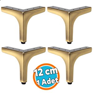 Mobilya Ayağı Modern Ayak Dayanıklı Tasarım Koltuk Sehpa Masa Tv Ünitesi 12 Cm Antik Sarı Metal