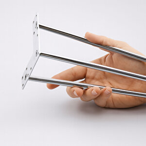 Masa Ve Sehpa Ayağı Sağlam Mobilya Yükseltici Destek Ayak Modeli 71 Cm Krom Gümüş Metal 4'lü Set