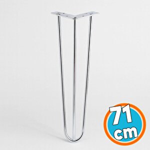 Masa Ve Sehpa Ayağı Sağlam Mobilya Yükseltici Destek Ayak Modeli 71 Cm Krom Gümüş Metal 4'lü Set