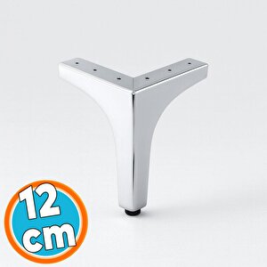Mobilya Ayağı Dayanıklı Modern Tasarım Koltuk Sehpa Masa Tv Ünitesi 12 Cm Krom Gümüş Metal