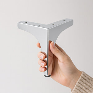 Mobilya Ayağı Dayanıklı Modern Tasarım Koltuk Sehpa Masa Tv Ünitesi 12 Cm Krom Gümüş Metal