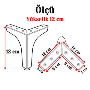 Mobilya Ayağı Dayanıklı Modern Tasarım Koltuk Sehpa Masa Tv Ünitesi 12 Cm Krom Gümüş Metal