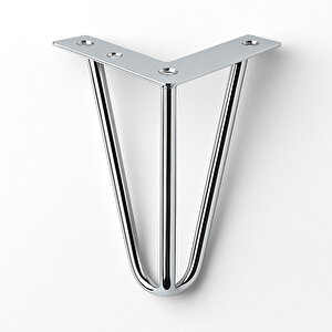4 Adet Mobilya Ayağı Üçgen Modern Tasarım Koltuk Sehpa Masa Tv Ünitesi Uyumlu 15 Cm Gümüş Krom Metal