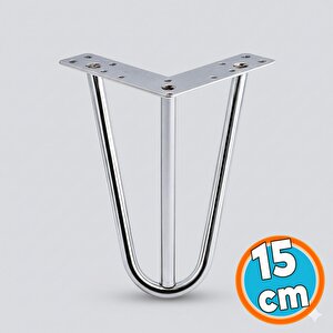 4 Adet Mobilya Ayağı Üçgen Modern Tasarım Koltuk Sehpa Masa Tv Ünitesi Uyumlu 15 Cm Gümüş Krom Metal