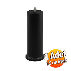 Mobilya Baza Tv Ünitesi Yükseltme Ayağı Robot Süpürge Uyumlu 15 Cm Siyah Plastik