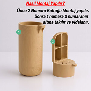 Mobilya Tekli Kanepe Koltuk Baza Yükseltme Ayağı Kayın Bej Renk Sert Plastik Ayak 15 Cm