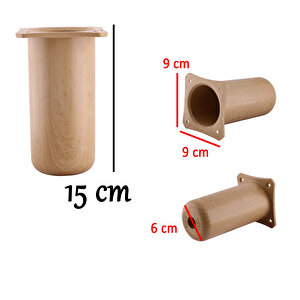 Mobilya Kanepe Koltuk Yatak Baza Yükseltici Yükseltme Ayağı Ayakları Plastik  Kayın Beji 15 Cm