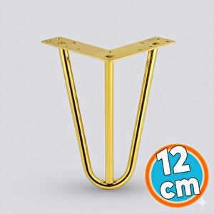 Mobilya Ayağı Üçgen Modern Tasarım Koltuk Sehpa Masa Tv Ünitesi Uyumlu 12 Cm Gold Altın Metal