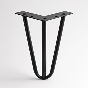 Mobilya Ayağı Üçgen Modern Tasarım Koltuk Sehpa Masa Tv Ünitesi Uyumlu 15 Cm Siyah Metal 4 Adet