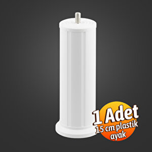 Mobilya Baza Tv Ünitesi Yükseltme Ayağı Robot Süpürge Uyumlu 1 Adet 15 Cm Beyaz Plastik