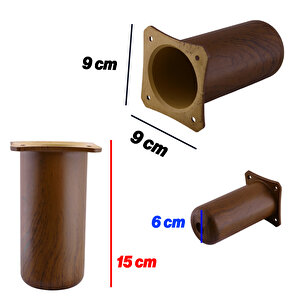 8 Adet Mobilya Kanepe Koltuk Baza Yükseltici Yükseltme Ayağı Ayakları Plastik Kestane Kahvesi 15 Cm