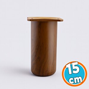 8 Adet Mobilya Kanepe Koltuk Baza Yükseltici Yükseltme Ayağı Ayakları Plastik Kestane Kahvesi 15 Cm