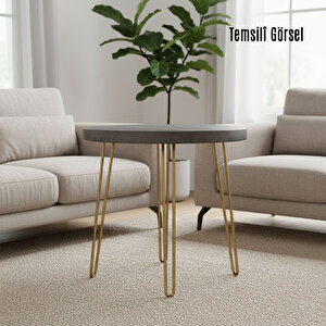 Masa Ve Sehpa Ayağı Tekli Dayanıklı Mobilya Yükseltici Destek Modeli 71 Cm Gold Altın Metal 4'lü Set