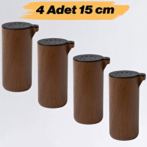 Mobilya Kanepe Koltuk Yatak Baza Yükseltme Ayağı Ayakları Plastik Kubik Kestane Kahvesi 15 Cm 4 Adet