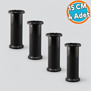 Ayarlanabilir Siyah Plastik 4 Adet 15 Cm Ayak Dolap Mobilya Tezgah Yükseltici Yükseltme Ayağı