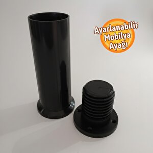 Ayarlanabilir Siyah Plastik 4 Adet 15 Cm Ayak Dolap Mobilya Tezgah Yükseltici Yükseltme Ayağı