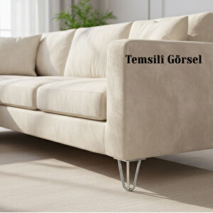 Mobilya Ayağı Üçgen Modern Tasarım Koltuk Sehpa Masa Tv Ünitesi Uyumlu 12 Cm Krom Gümüş Metal