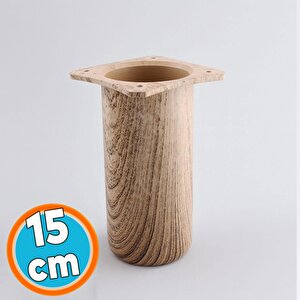 Mobilya Kanepe Koltuk Baza Yükseltici Yükseltme Ayağı Ayakları Plastik Doğal Meşe Renk 15 Cm